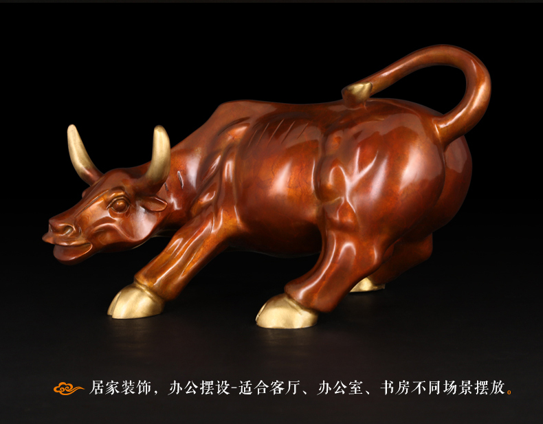 Home Office Marketing - Scultura in bronzo Toro Portafortuna da