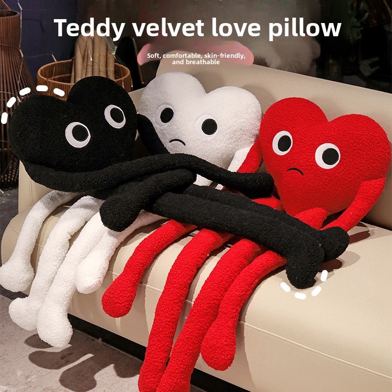 Home Office Cozy - Cuscino Peluche a Forma di Cuore