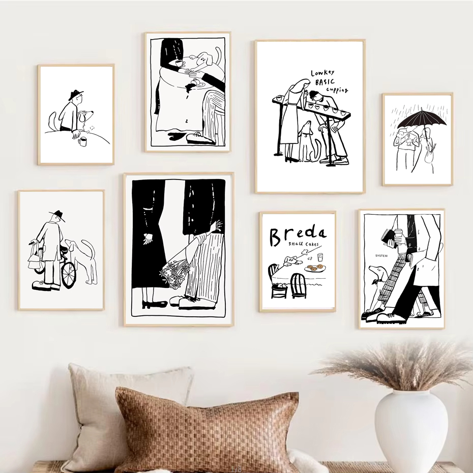 Home Office Romance Manga - 1pc Scandinavo Minimalista Arte Poster Moderno