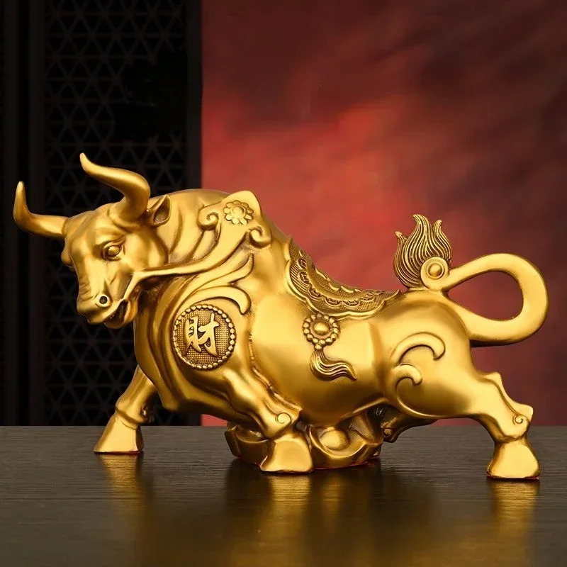 Home Office Marketing - Ornamento di mucca di rame Feng