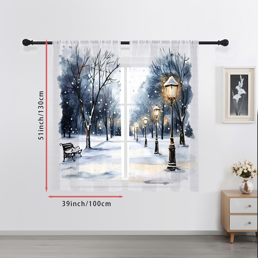 Home Office Lamp - 2 Pezzi di Tende Trasparenti con