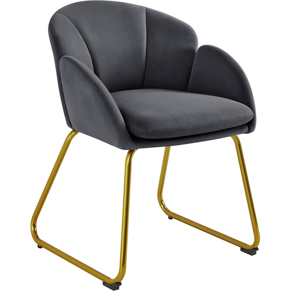 Home Office In Living Room - Poltrona in Velluto con Gambe in