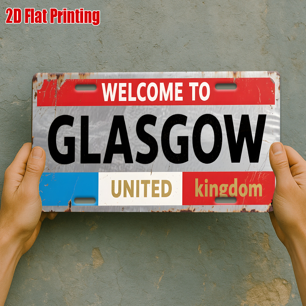 Home Office In Glasgow - Targa in metallo - Decorazione da