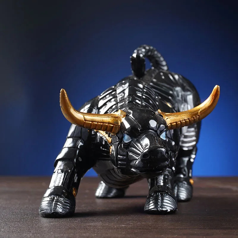 Home Office Marketing - Scultura futuristica del robot del toro,