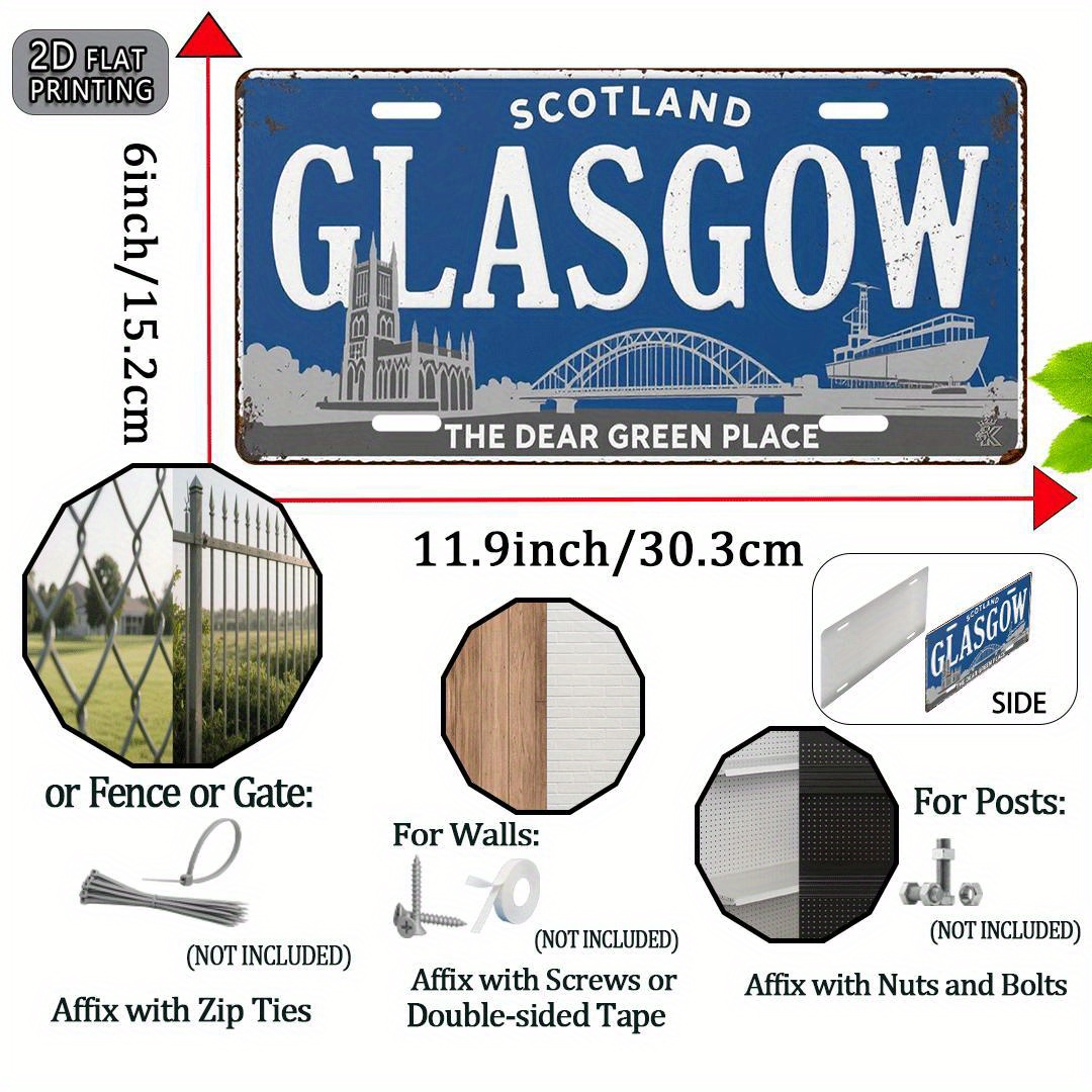 Targa in metallo con skyline d - Home Office In Glasgow recensione e prezzo