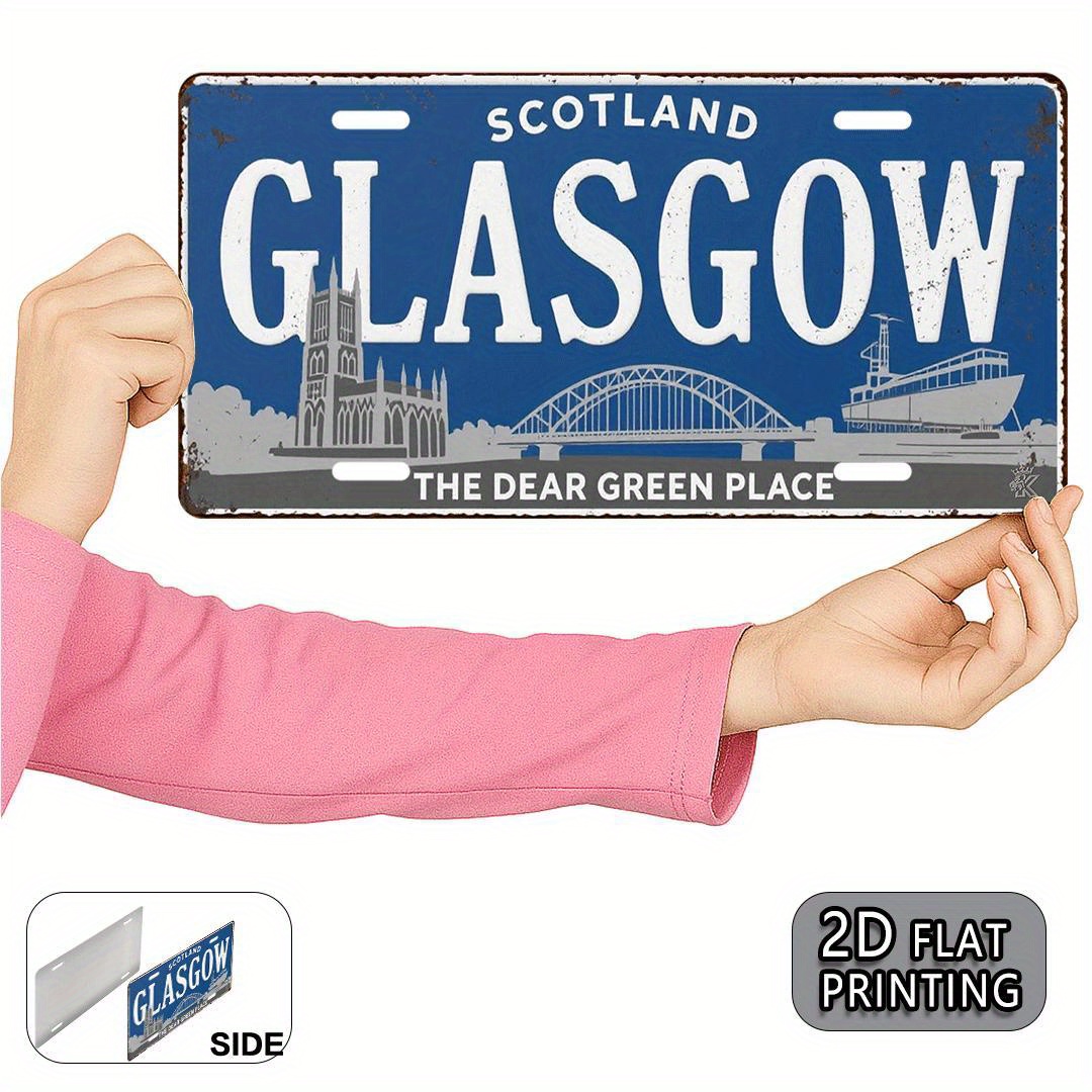 Targa in metallo con skyline d - Home Office In Glasgow recensione e prezzo