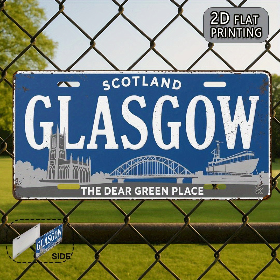 Targa in metallo con skyline d - Home Office In Glasgow recensione e prezzo